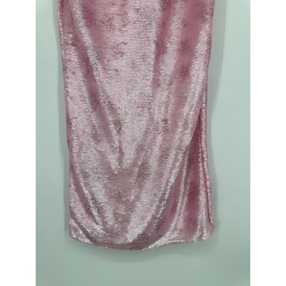 LoveShackFancy Stasia Sequin Midi Dress Floral Strapless Sparkle Flamenco Pink - Picture 9 of 16